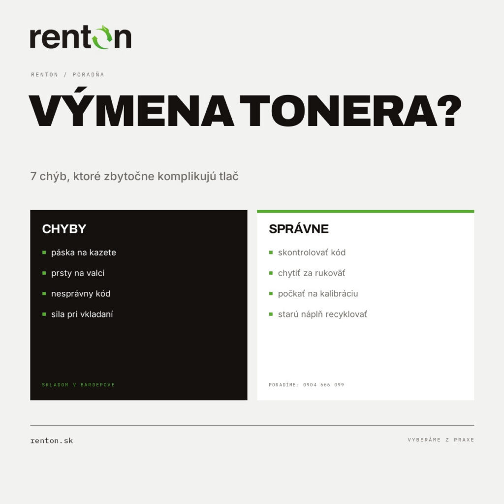 Najčastejšie chyby pri výmene tonera