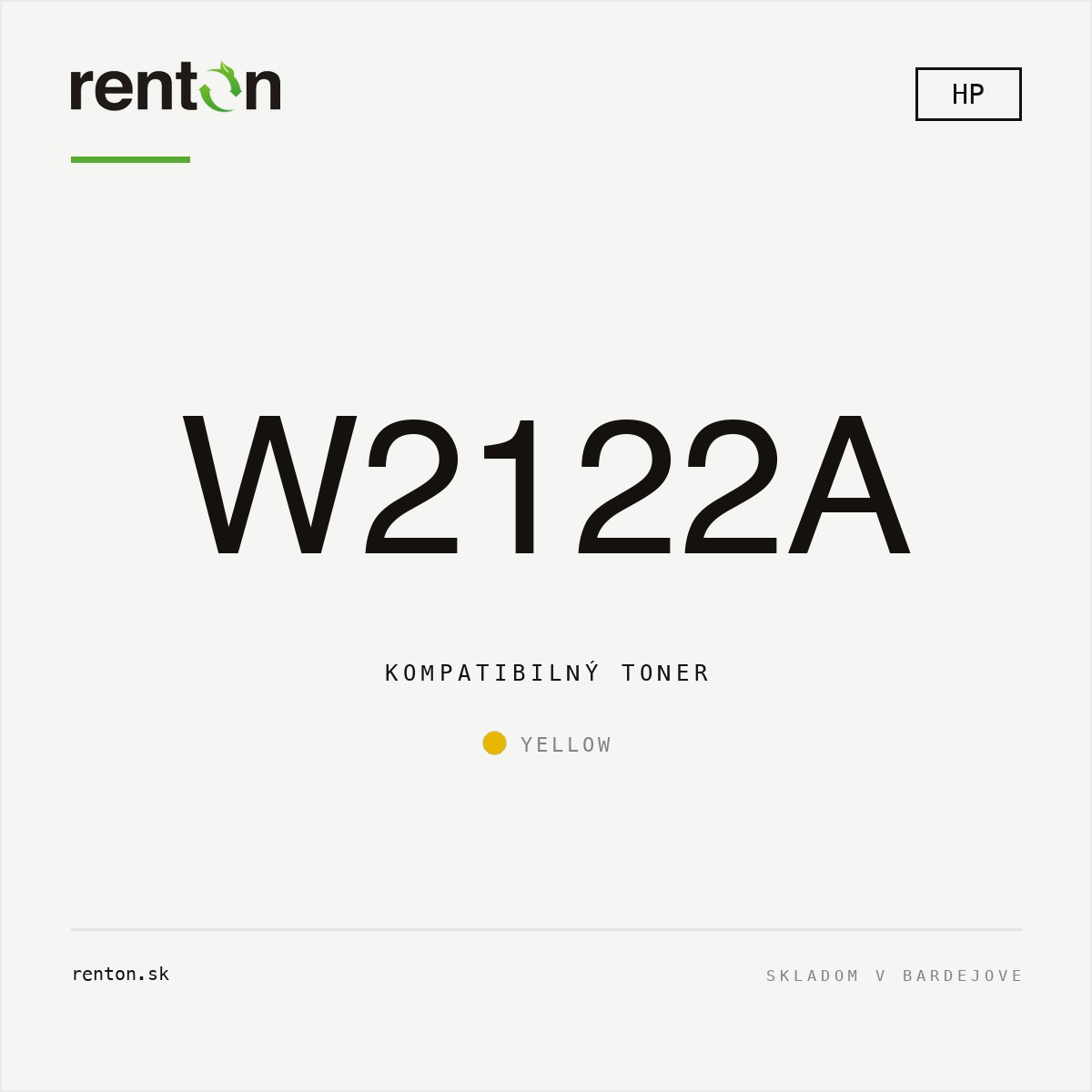 Kompatibilný toner HP W2122A / 212A / Yellow, 4500 strán – detail 2