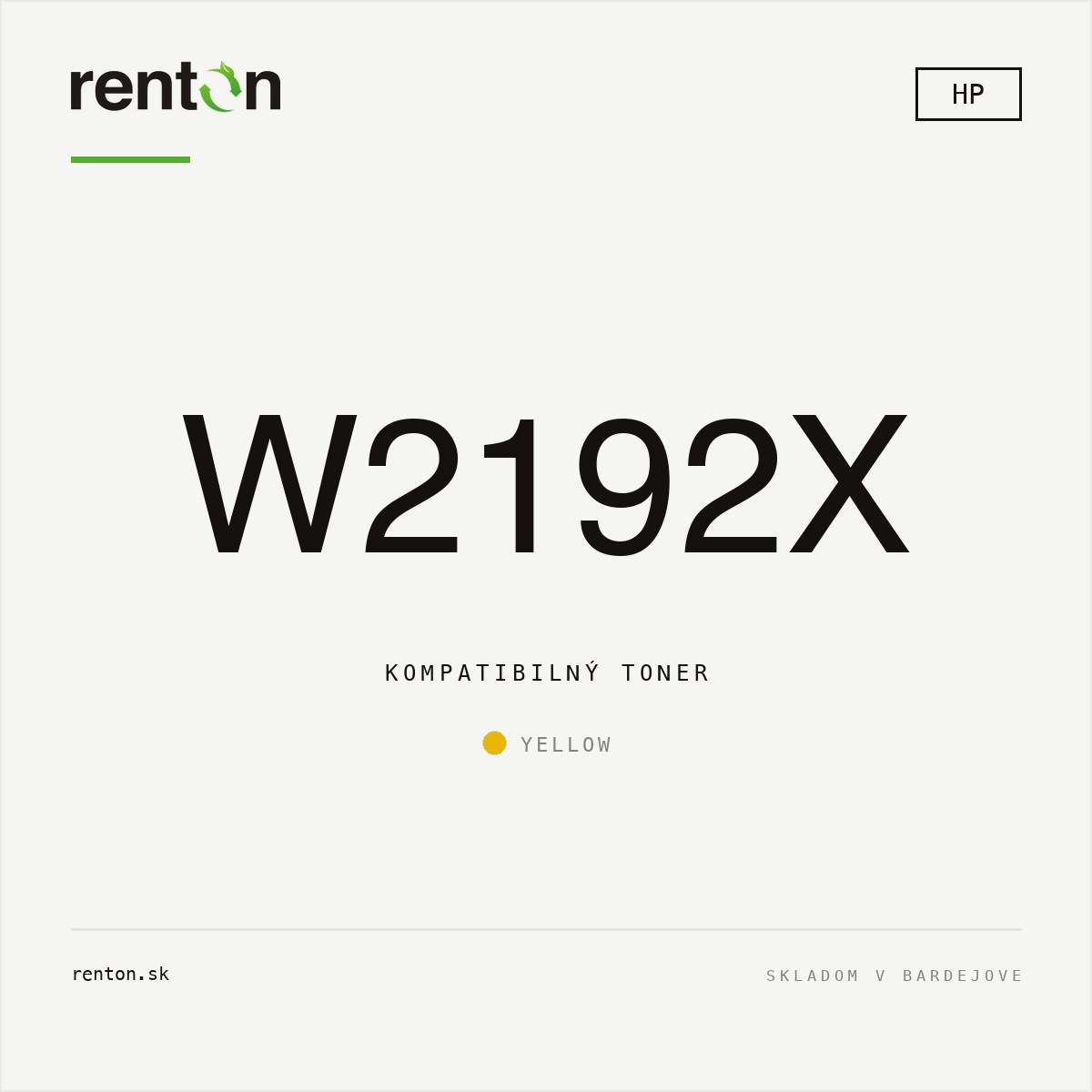 Kompatibilný toner HP W2192X / 219X / Yellow, 2500 strán – detail 2