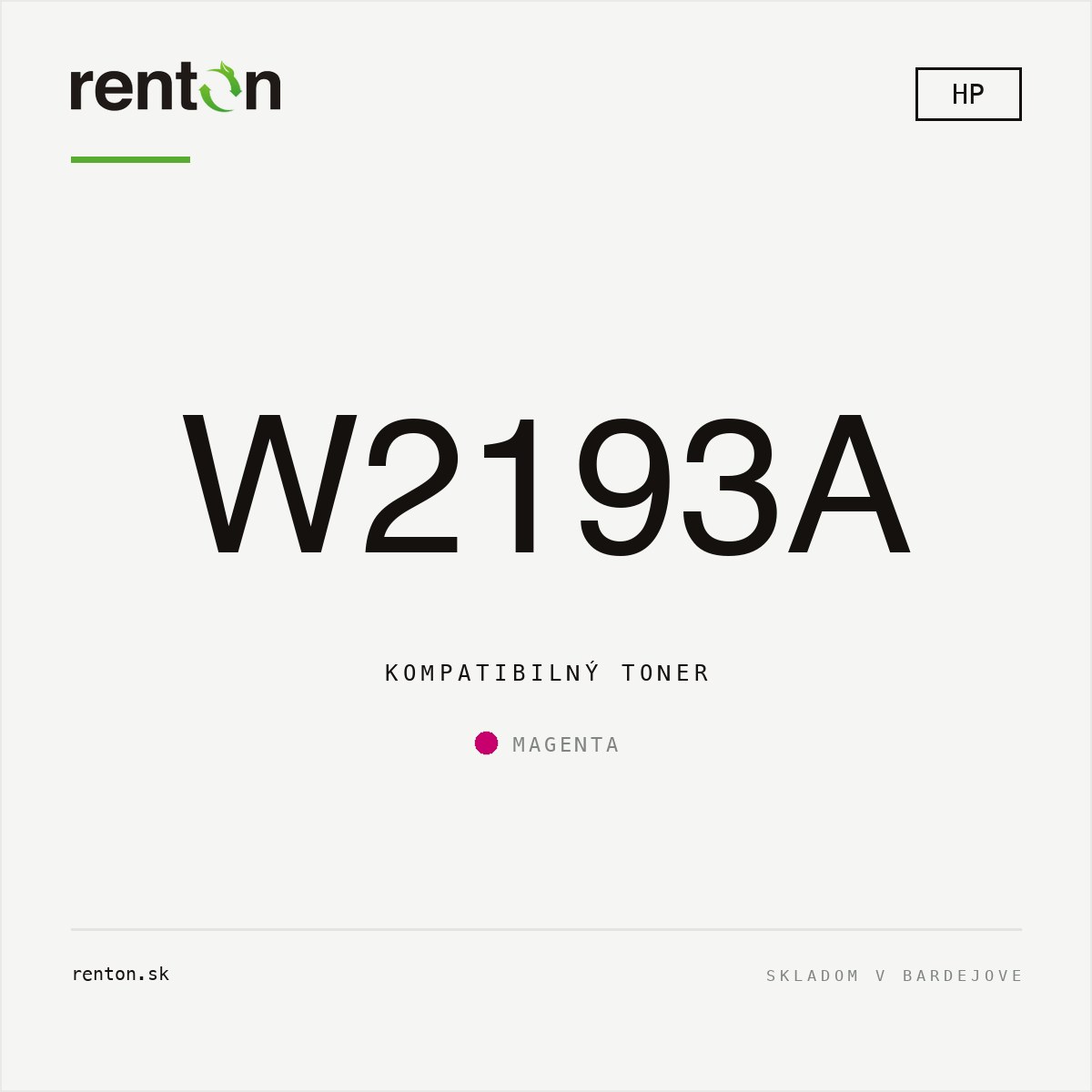 Kompatibilný toner HP W2193A / 219A / Magenta, 1200 strán – detail 2